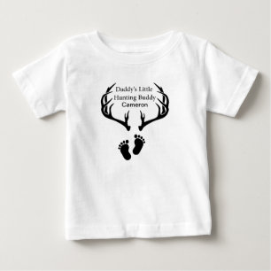 Personalized Daddy's Little Hunting Buddy Hunting  Baby T-Shirt