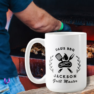 Personalized Dad's BBQ Barbeque Grill Master  Coffee Mug