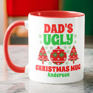 Personalized Dad's Ugly Christmas Sweater Mug