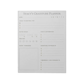 Personalized Daily Gratitude Planner  Notepad