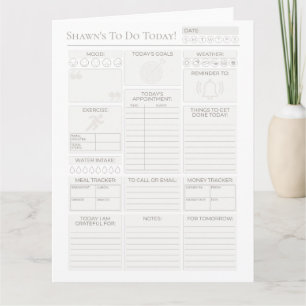 Personalized Daily Planner Download  Card