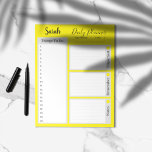 Personalized Daily planner Notepad<br><div class="desc">Personalized name Daily planner with to do list,  notes,  important things to do,  and date and top priority. Very functional and boosts productivity. It is minimalist and modern design,  elegant and simple.</div>