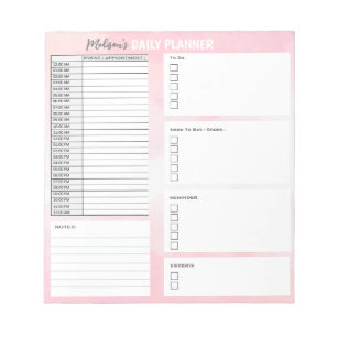 Personalized Daily Planner To Do List Organizer Notepad