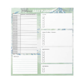 Personalized Daily Planner To Do List Organizer Notepad