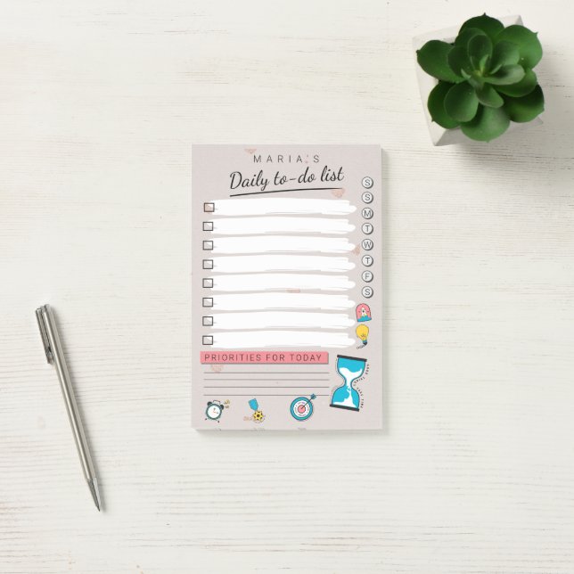 Personalized Daily to do list Post-it Notes (Office)