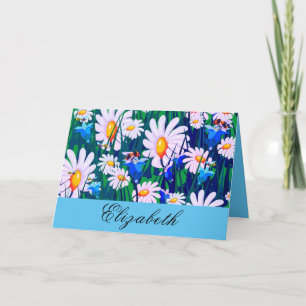 Personalized, Daisies & Bees, Spring Greeting Card
