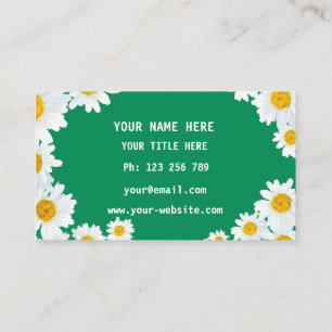 Personalized Daisies Business Cards Example