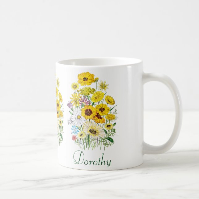 Personalized Daisies Coffee Mug (Right)
