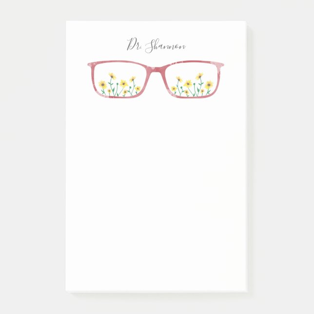 Personalized Daisies & Eyeglasses Notes (Front)