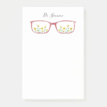 Personalized Daisies & Eyeglasses Post-It Notes
