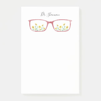 Personalized Daisies & Eyeglasses Post-It Notes