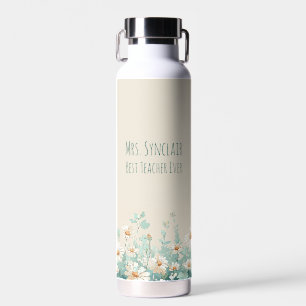 Personalized Daisy Best Teacher Ever Appreciation Water Bottle