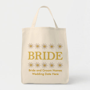 Personalized Daisy Bride Tote Bag