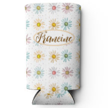Personalized Daisy Can Cooler