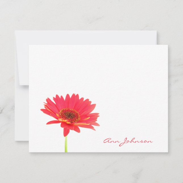 Personalized Daisy Floral Flat Note Cards (Front)