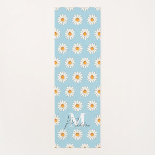 Personalized Daisy Floral Yoga Mat – Custom Name