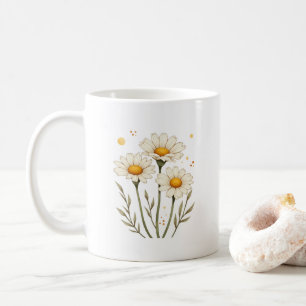 Personalized Daisy Flower Coffee Mug