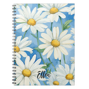 Personalized Daisy flower Pattern Notebook