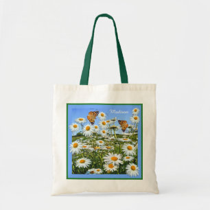 Personalized Daisy Meadow Custom Text Tote Bag