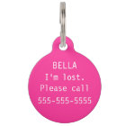 Personalized Daisy Pet Tag - Green/Pink