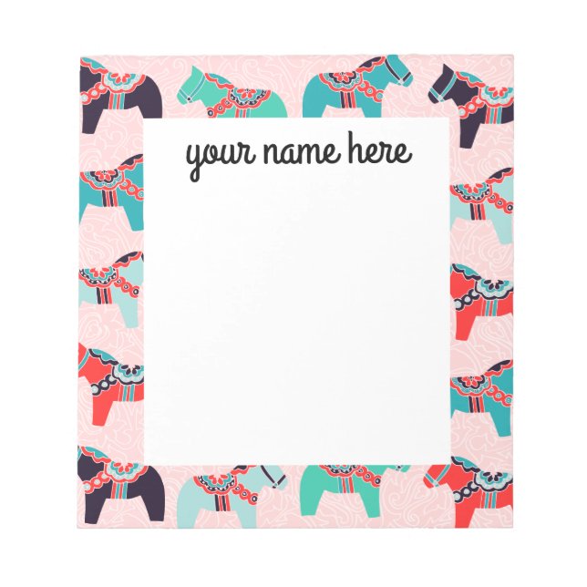 Personalized Dala Horses Notepad (Front)