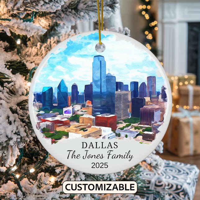 Personalized Dallas Ornament, Texas State Ceramic Ornament (Creator Uploaded)