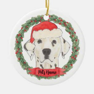 Personalized Dalmatian Christmas Ceramic Ornament