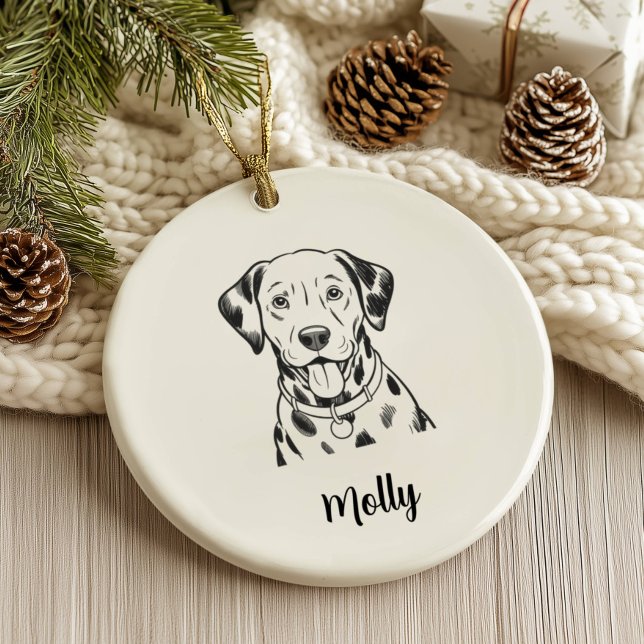 Personalized Dalmatian Dog Christmas Ceramic Ornament (Creator Uploaded)