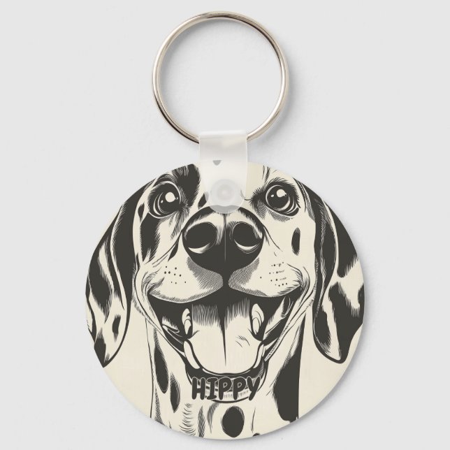 Personalized Dalmatian Dog Keychain (Front)