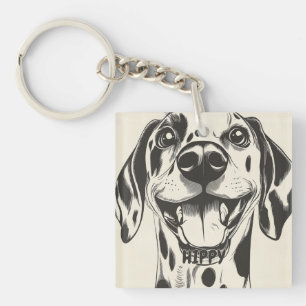 Personalized Dalmatian Dog Keychain
