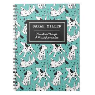 Personalized Dalmatian Doodle Pattern Dog Lover Notebook