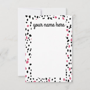 Personalized Dalmatian Print Notecards