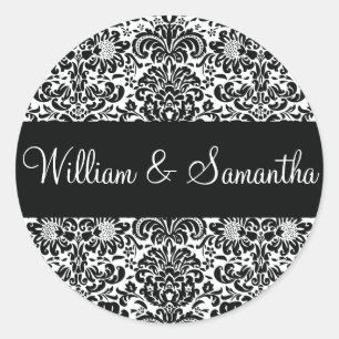 Personalized Damask Envelope Sticker Seal