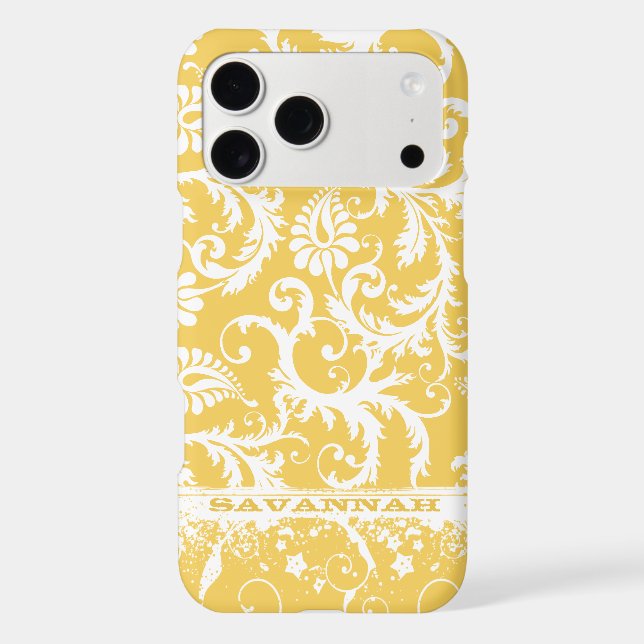 Personalized Damask iPhone Cover-You Choose Colour (Back)