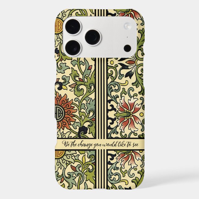 Personalized Damask iPhone Cover-You Choose Colour (Back)