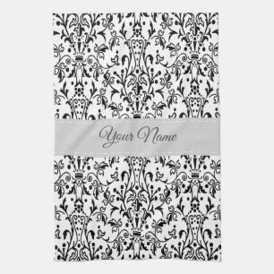 Personalized Damask Kitchen Towel