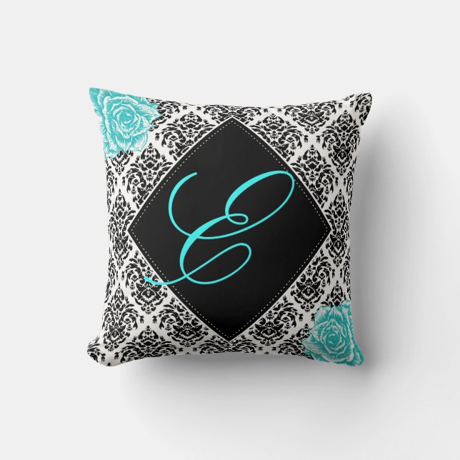 Personalized Damask Nursery Accent Pillow (Front)