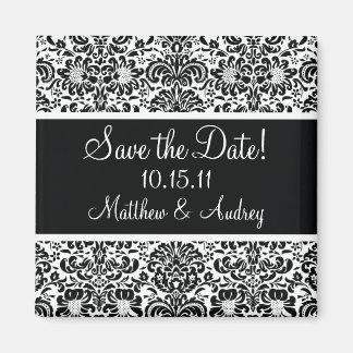 Personalized Damask Save the Date Magnet