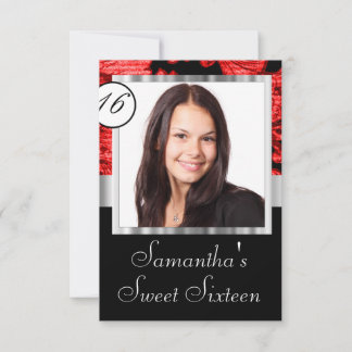 Personalized damask sweet sixteen invitation