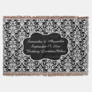 Personalized Damask Wedding Custom Keepsake Throw