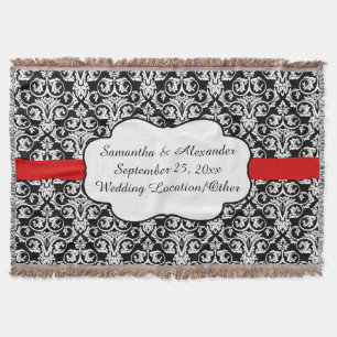 Personalized Damask Wedding Custom Keepsake Throw