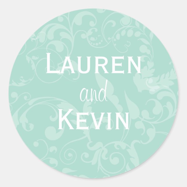 Personalized Damask Wedding Seal (Front)