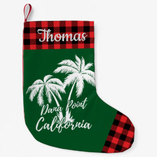 Personalized Dana Point California Palm Trees Small Christmas Stocking