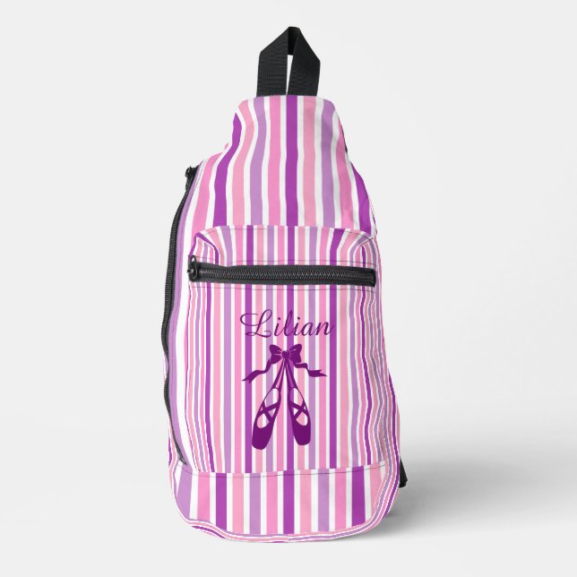 Personalized Dance Bag with Name Purple Ballet  (Front)