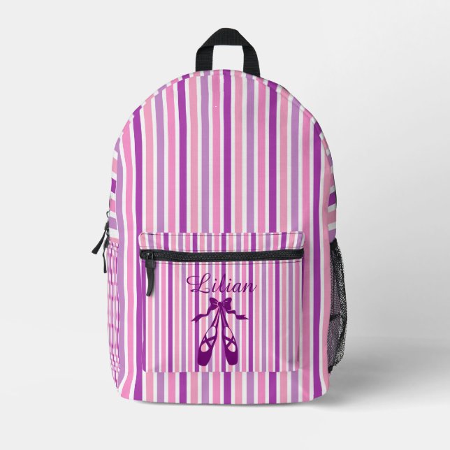 Personalized Dance Bag with Name Purple Ballet  (Front)