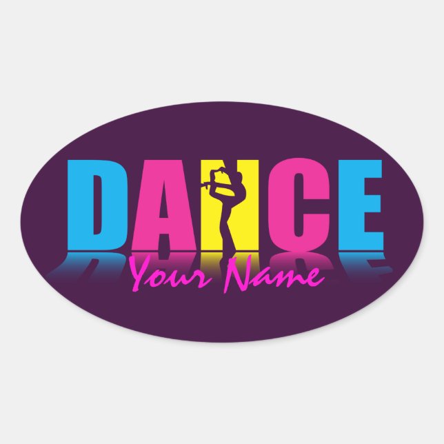 Personalized Dance Dancer Oval Sticker (Front)