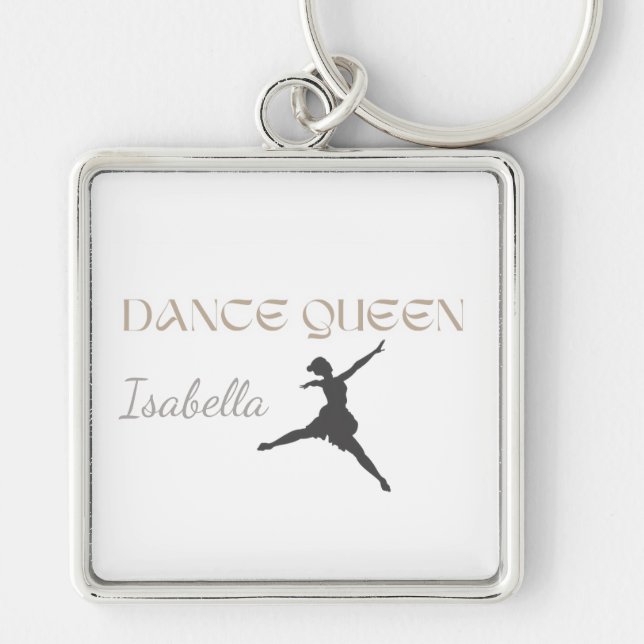 Personalized Dance Queen, Gift or Her, Ballet  Keychain (Front)