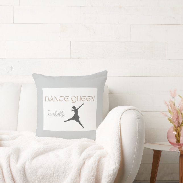 Personalized Dance Queen, Gift or Her, Ballet  Throw Pillow (Couch)