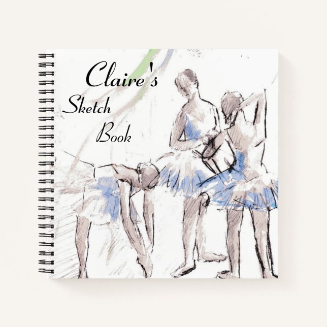 Personalized Dance Sketchbook with Ballet Notebook (Front)