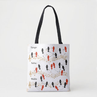 Personalized Dance Steps Music Art Retro Chic Gift Tote Bag